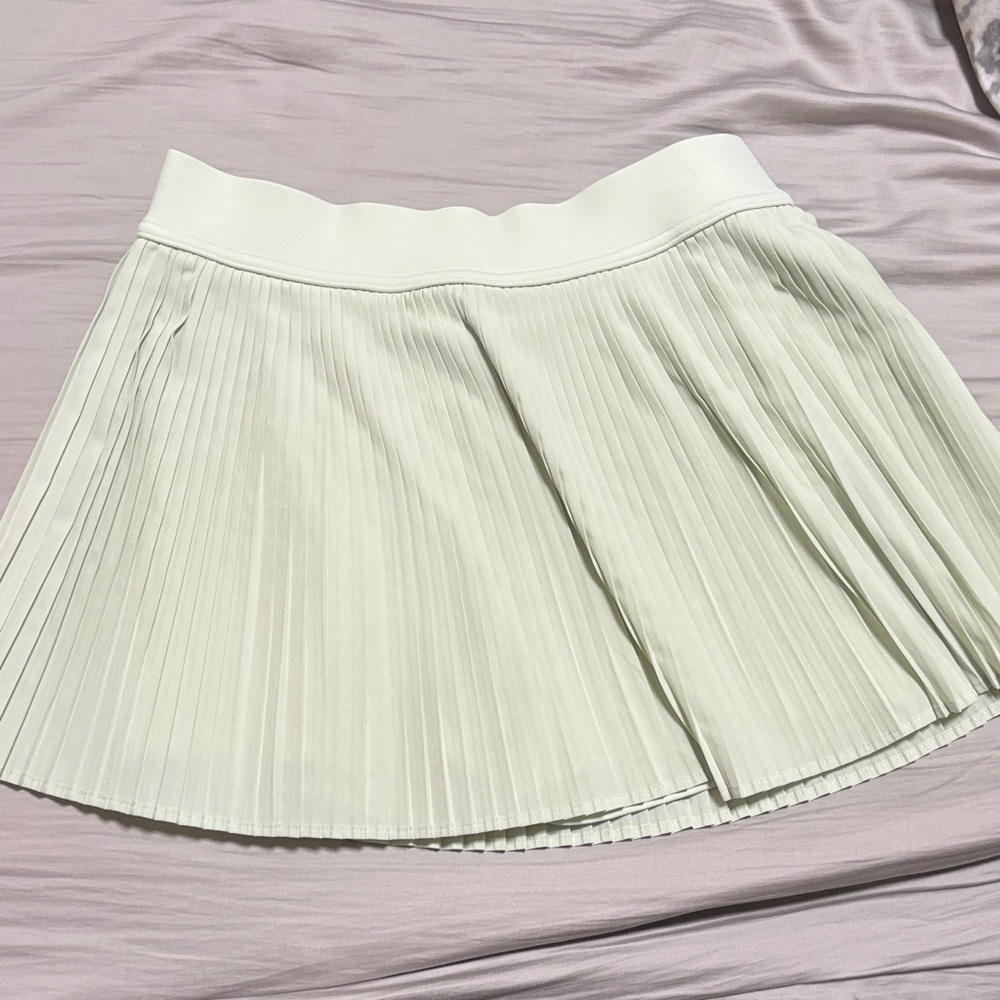 Women's Pleated Mini Skirt in Light Cream